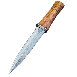 Cuchillo Táctico de Bolsillo Damasco, Hoja de Acero Damasco de Alta Calidad, Funda de Madera Personalizable OEM, Cuchillos para Exteriores de Grado DIY - Product Image 1