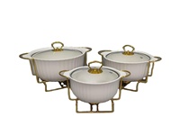 Marmite à soupe ovale en céramique marbrée avec couvercle en verre, design européen, finition mate, double anse, logo personnalisé, compatible induction et lave-vaisselle
