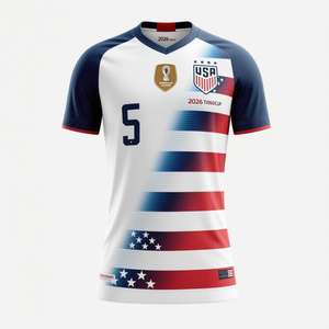 कस्टम यूएसए प्रशंसक फुटबॉल जर्सी विश्व फुटबॉल कप 2026 गर्म कपड़े ट्रैकसूट प्रशिक्षण पहनने के लिए - Product Image 5