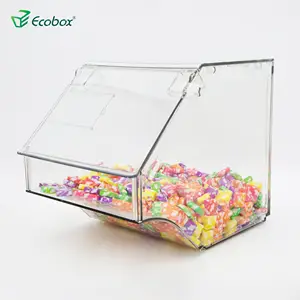 Clear bulk food mini candy storage bin with scoop