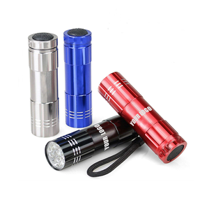 Promotion 9 LED Handheld Aluminum Alloy Powerful Flashlight Classic Gift Strong Light Mini Flashlight with Custom logo