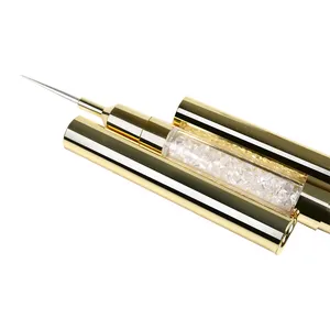 BQAN Professional Double Use Rhinestone Golden Metal Handel Nail Wax Dotting Pen
