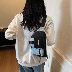 Sac à bandoulière de style japonais à blocs de couleur, sac de poitrine convertible multifonctionnel, sac de sport tendance pour femmes et hommes, vente en gros - Product Image 6