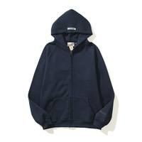 Sweat à capuche pour homme de haute qualité avec logo personnalisé, en polyester/coton, tissage uni, respirant, avec fermeture éclair
