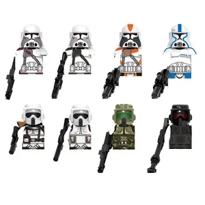 G0125 SW Movies Space Wars Mini Commander Bacara 212th 414st Scout Clone Troopers Figures Building Block Bricks Plastic Toys