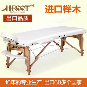Lit de massage pliable en bois massif de style européen, réglable, original, vente en gros pour application faciale - Product Image 2