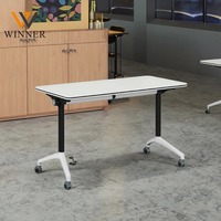 Table de réunion pliable moderne en plastique, table de formation à plateau rabattable pour bureau, maison, école