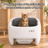 Bac à litière pour chat autonettoyant à toit ouvert avec contrôle par application pour maisons à plusieurs chats, conception avec capteur de sécurité