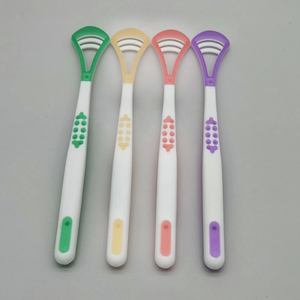 适合旅行携带的刮舌器和牙间刷套装，紧凑型硅胶舌头清洁器，带彩色 L 形刷子，便携式 - Product Image 3