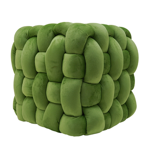 Poggiapiedi in tessuto da seduti Pouf in velluto Pouf Cube sgabello da soggiorno poggiapiedi per sedile quadrato - Product Image 3
