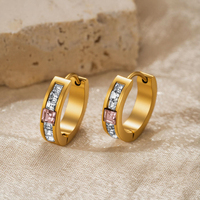 Boucles d'oreilles coeur en acier inoxydable 316L plaqué or 18k Boucles d'oreilles mode pour femmes sans ternissement