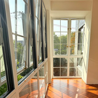 Ventanas Verticales de PVC de Alto Rendimiento con Rejillas Decorativas, Vidrio Templado Aislado para Casas