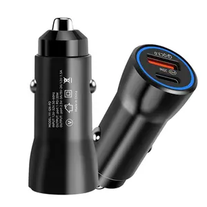 Smart Portable Dual Port Car Charger Qc3.0 Pd Type-c Quick Cell Phone Car Charger For Mobilphone