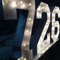 Lettres lumineuses personnalisables blanc chaud - Éclairage style vintage pour décoration de réception de mariage