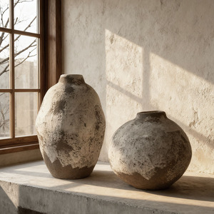 Nouveau vase à fleurs en céramique de style chinois moderne et écologique pour la décoration de salon, entrée, maisons d'hôtes et hôtels - Product Image 5