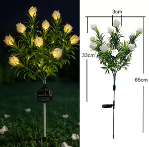 Lámpara Solar Impermeable con Forma de Gardenia <span class=keywords><strong>Artificial</strong></span> para Jardines y Patios - Iluminación Ambiental para Paisajes - Product Image 4