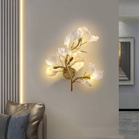 Applique murale de luxe moderne MICUP en forme de feuille de Ginkgo, abat-jour en fer et acrylique blanc, LED dimmable 3000K-6000K, garantie 1 an, pour salon