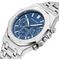 Montre-bracelet chronographe pour homme, marque privée, mouvement à quartz, bracelet en alliage 20 mm, résistante à l'eau, pour garçons, dropshipping