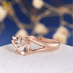 Anillo de Diamantes de Corte Redondo de Diseño Original para Mujer, Oro de 18K, Diamante Cultivado en Laboratorio, Color D, Certificado IGI, Alta Claridad, Personalizado, para Uso Diario - Product Image 2