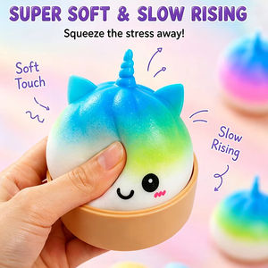 En gros Jouet Squishy Licorne Bao Bun à remontée lente, à presser, sensoriel anti-stress, simulation de boulette, jouet de bureau - Product Image 5