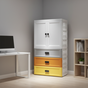 Armario de Plástico para Ropa de Bebé, Armario Infantil con Ruedas para Dormitorio de Bebés, Sala de Estar Infantil - Product Image 3