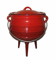 Longkey – Ensemble de casseroles en fonte pré-assaisonnées à trois pieds pour cuisinière à gaz, écologiques, pour usage extérieur, huilées à l'huile végétale