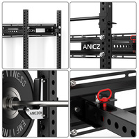 Station de musculation multifonctionnelle pliable en acier pour squats, tractions et exercices Smith à domicile