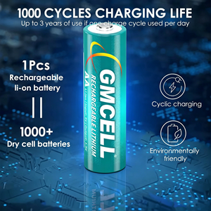 GMCELL 2Pcs Blister 14500 AA 1<strong>.</strong>5V Boost Rechargeable Lithium Battery 3000mWh(2000mAh) 1000 Cycles for Flashlight Mouse - Product Image 3