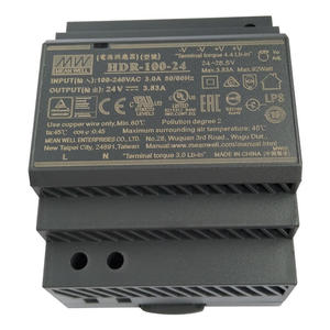 Mean-Well HDR-100-24 100W แหล่งจ่ายไฟแบบราง DIN ขนาดบางเฉียบ 24V 3.83A กำลังไฟ 92W, รองรับแรงดันไฟฟ้าอินพุต 85-264V AC, ความกว้าง 70 มม. - Product Image 1