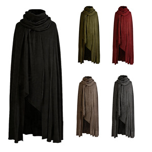 Capa de Caballero Medieval, Disfraz de Halloween, Capa de Mago para Cosplay, Capa Larga Unisex para Adultos, Tela de Lino - Product Image 1