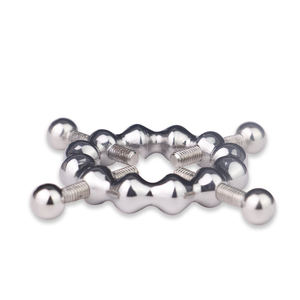 Penjepit Puting QKKQ Tanpa Tindik dengan Pengatur Sekrup, Dilengkapi Sabuk Kesucian, Pegangan Puting Model Setir, Stimulasi Berat 4 Titik - Product Image 4