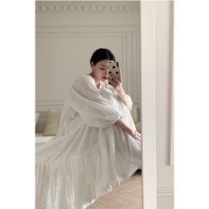 Abito in pizzo bianco per le vacanze dell'industria pesante per le donne nuovo stile <span class=keywords><strong>fata</strong></span> oversize protezione solare lungo fino al pavimento in Chiffon - Product Image 5