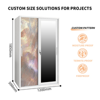 Armoire industrielle en acier avec miroir, armoire métallique imprimée colorée avec porte coulissante, mobilier de chambre à coucher, usine OEM ODM
