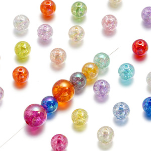 Acrylic Crackle <b>Beads</b> 16mm Round Perforated Loose <b>Beads</b> For Jewelry Making - Product Image 4