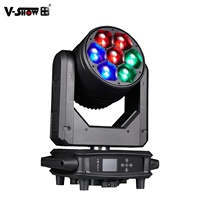VSHOW R740L 7 pièces 40W RGBW 4-en-1 DMX 512 Projecteur LED Wash Zoom à tête mobile pour scène, club, bar