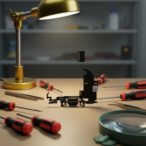 สายชาร์จแอปเปิ้ล ไลท์นิ่ง เฟล็กซ์สำหรับไอโฟน 8 สีดำอะไหล่ทดแทน - Product Image 3