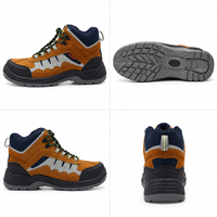 Bottes de travail en daim AOXIANG avec embout en acier, semelle extérieure en PU, doublure en mesh, anti-perforation, antidérapantes, style randonnée, pour usage en usine, hiver, automne, été