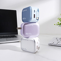Somostel 2 in 1 22.5W Pengisi Daya Cepat dengan Kabel Ekstensi Terintegrasi PD 20W QC3.0 USB C Adaptor Pengisi Daya Dinding untuk iPhone Samsung