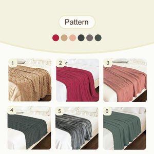 Manta Moderna de Color Sólido Simple, de Poliéster y Felpa de Coral, Suave al Tacto, Decorativa para Sofá, Sala de Estar - Product Image 4