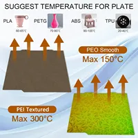 Aksesori Printer 3D Mini Fleksibel Bambu Lab A1 Spring Steel - Plat Cetak Halus PEI PEO Dua Sisi 184x184mm untuk Adventurer