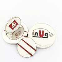 Marca de Pelota de Golf Artesanal de Aleación de Zinc Moderna Personalizada, Esmalte Duro, Fundición Hecha a Mano, Arte Plateado Coleccionable, Marca BQ