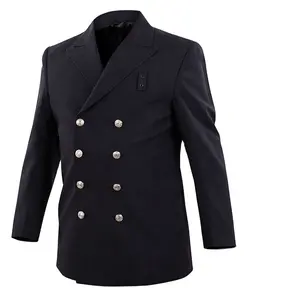 Men's Double Breasted Buttons Blazer Dinner Formal Uniform Jacket