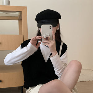 Maglione da <span class=keywords><strong>Donna</strong></span> Primaverile Senza Maniche in Lana con Scollo a V, Pullover Invernale da <span class=keywords><strong>Donna</strong></span> Smanicato Anti-pilling - Product Image 5