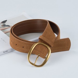 Cinturón de cuero de piel de vaca auténtica para mujer, aleación para hebilla, acabado mate, decorativo para abrigo, suéter, accesorio de moda versátil - Product Image 4