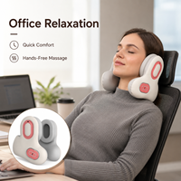 Masseur de cou sans fil portable en forme de U avec fonction de chaleur et de vibration pour les employés de bureau, à la maison ou en voyage