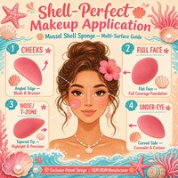 Éponge de maquillage en forme de coquille JLY pour les maquilleurs professionnels, salon, maquillage quotidien, voyage, éponge cosmétique douce pour fond de teint liquide et crème
