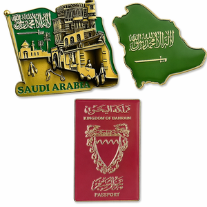 Spilla in metallo smaltata personalizzata con bandiera nazionale degli Emirati Arabi Uniti, Arabia Saudita, Kuwait, spilla a forma di palma e cammello, souvenir della cultura mediorientale - Product Image 5