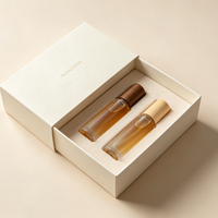 Flacon pulvérisateur cylindrique de luxe en verre dépoli transparent de 10 ml avec bouchon en bois, vente en gros