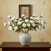 Bunga Peony Buatan Tangan Mewah 4 Kepala dari Pabrik |   Batang Bunga Sutra Real Touch untuk Dekorasi Rumah & Karangan Bunga Pengantin DIY