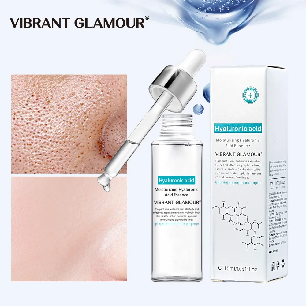VIBRANT GLAMOUR-suero facial de ácido hialurónico, crema facial antienvejecimiento, reductor de poros, blanqueamiento, esencia hidratante, cuidado de la piel seca